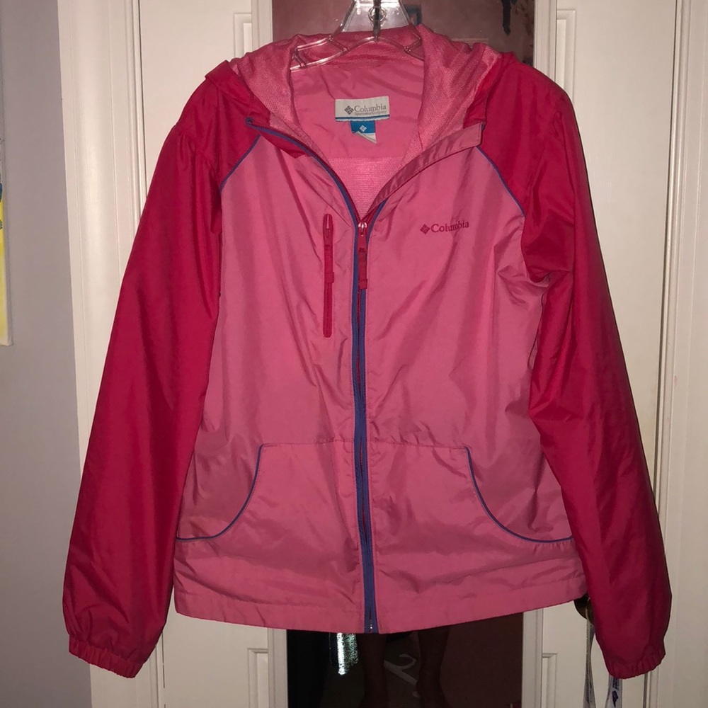 Pink Columbia rain jacket